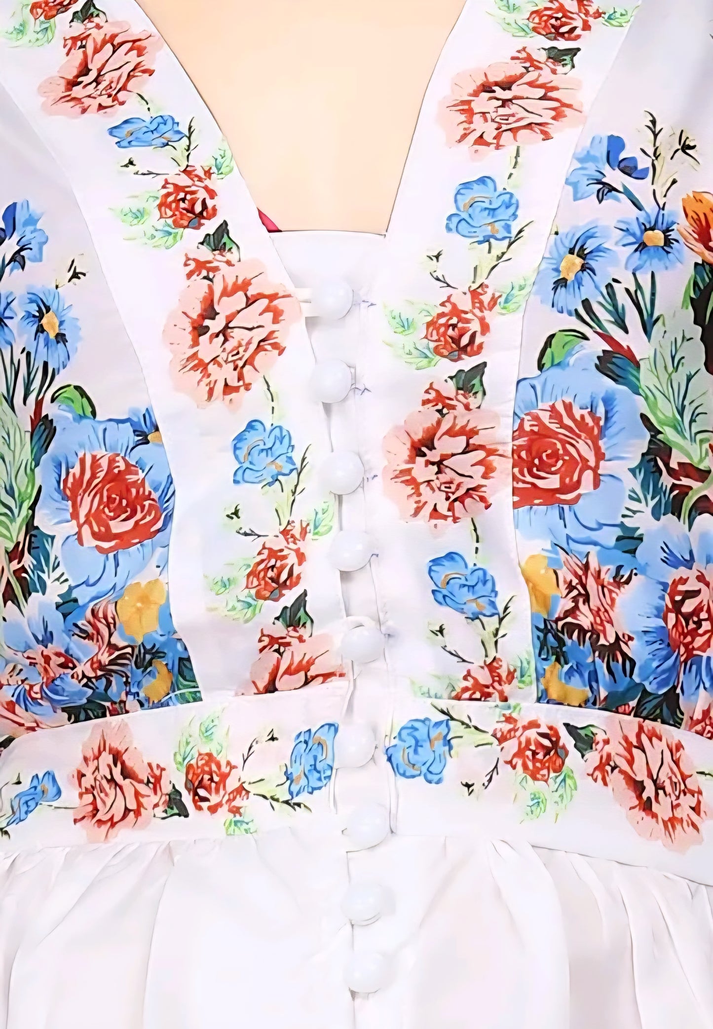 Elegant BloomFit White Floral Dress – Fit & Flare Casual Wear